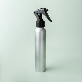 4 oz Brushed Aluminum Bottle with Black Trigger Spray Cap